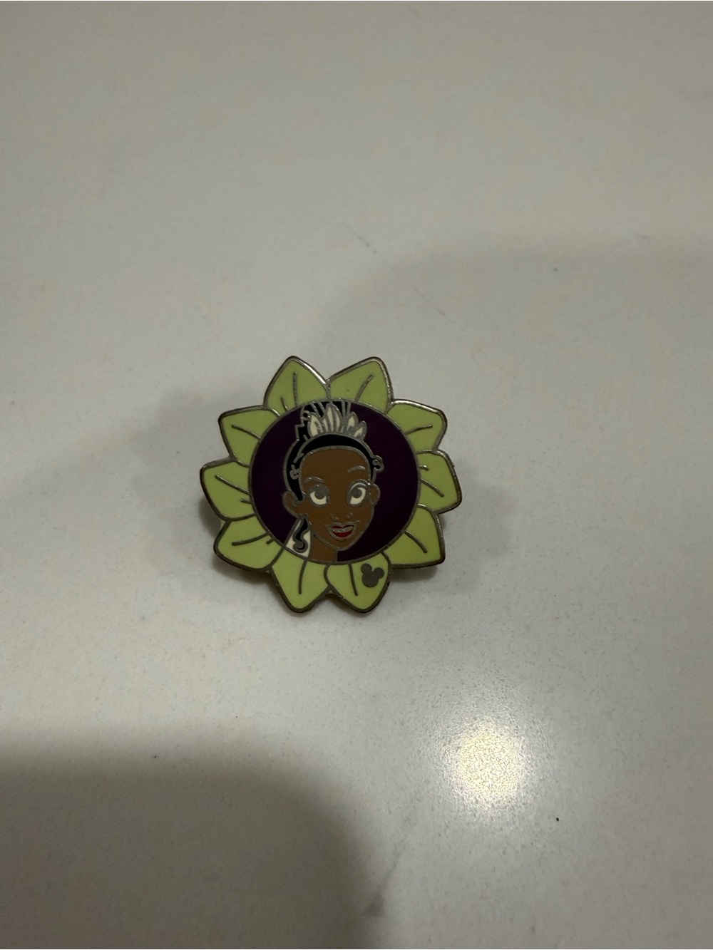 Disney Enamel Pin - Green Petal Floral with Purple Center